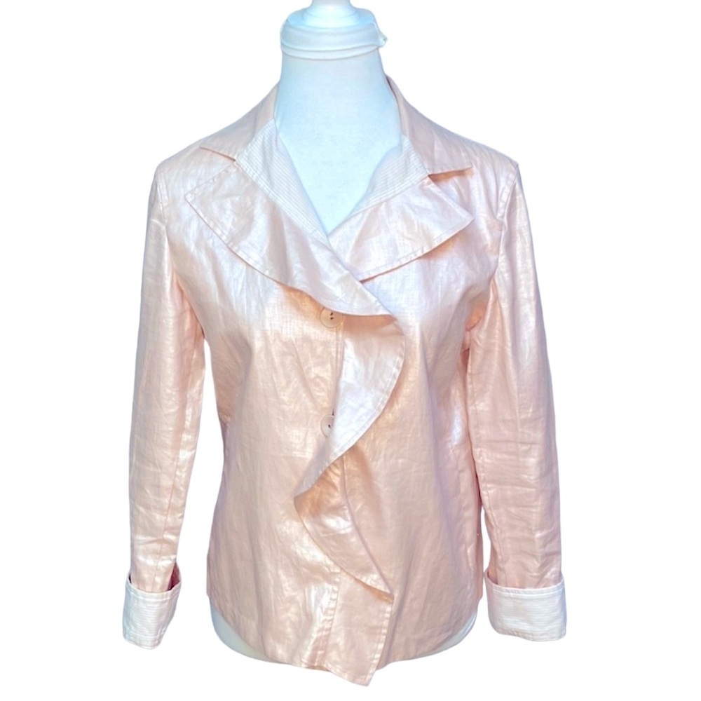 Chico’s Ruffled Linen Jacket - Picture 2 of 6